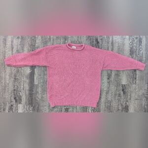 Elegant Pink Crew Neck Sweater